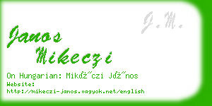 janos mikeczi business card